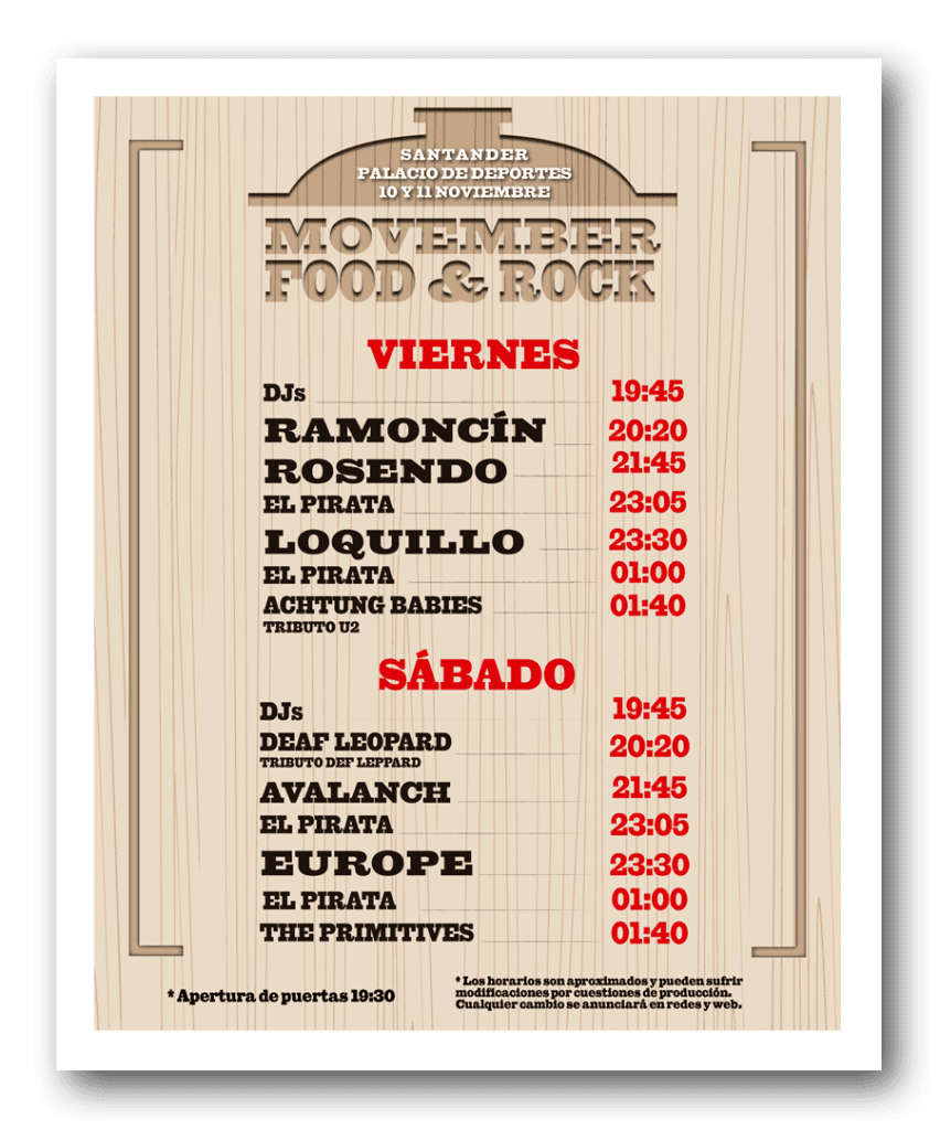 Rock and blog movember fest horarios-2017
