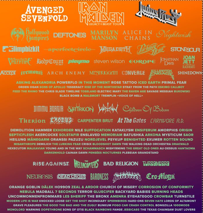 hellfest cartel completo 2018 hell Fest