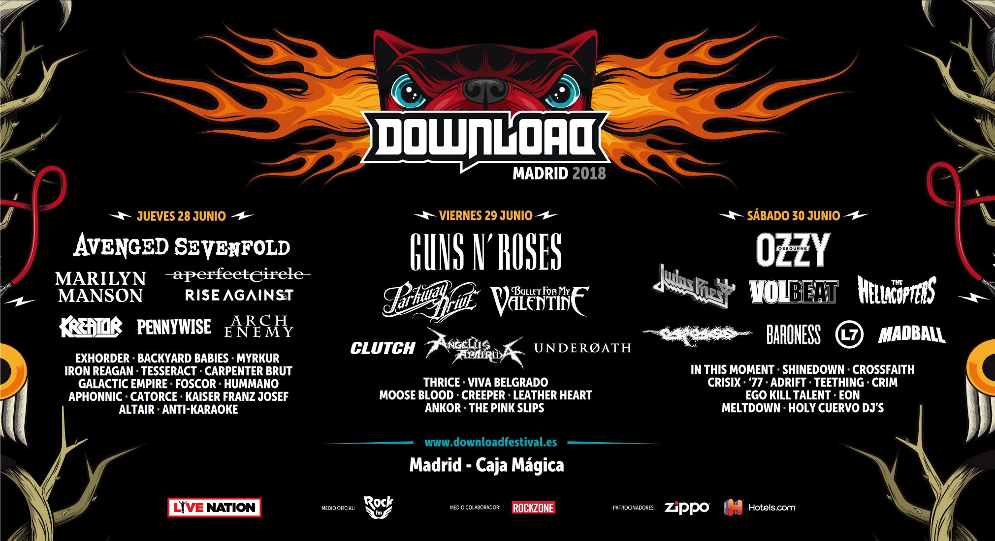 cartel definitivo del download festival madrid