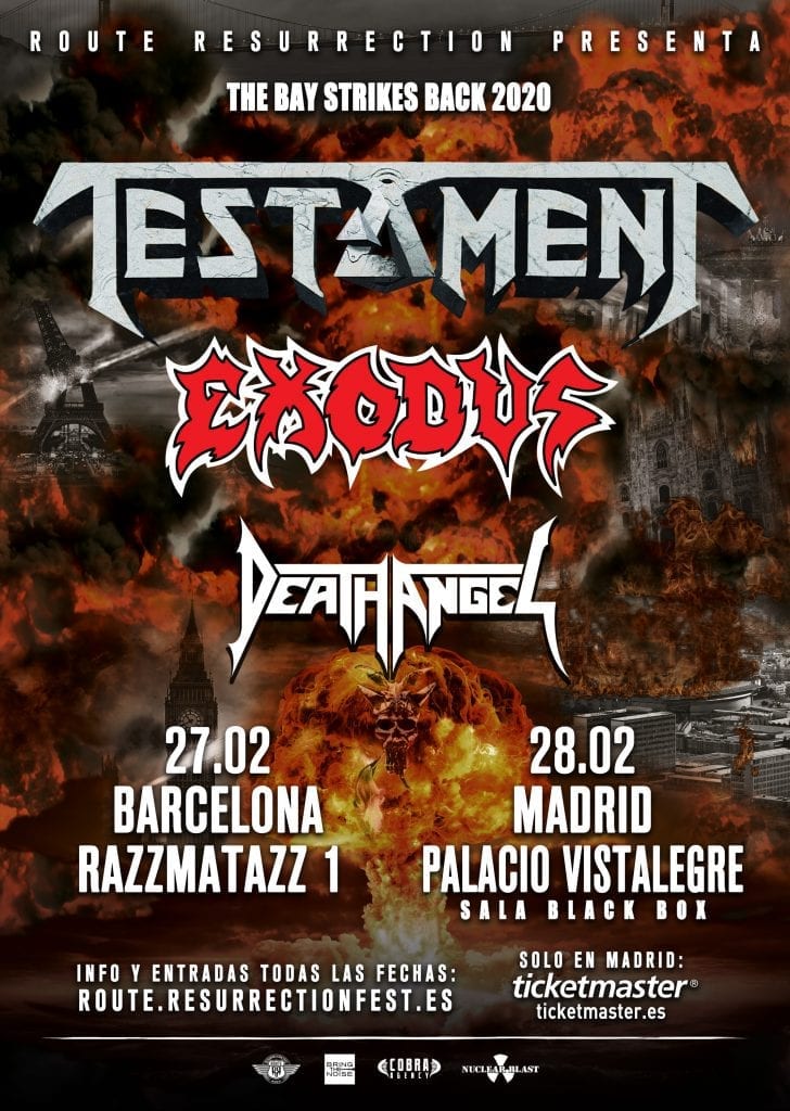 Route resurrection 2020 testament exodus death angel poster ticketmaster 1 - rock and blog