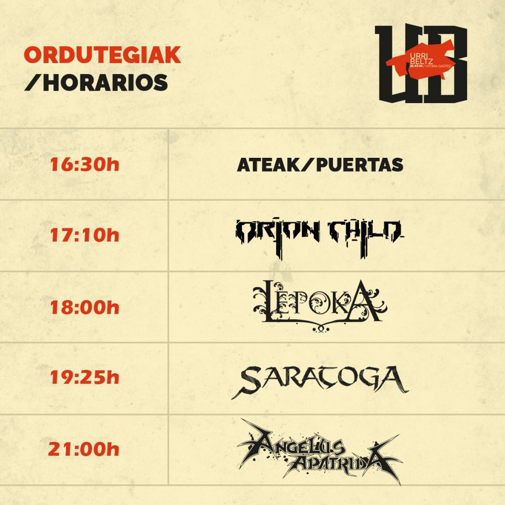 Horarios urribeltz metal fest - rock and blog