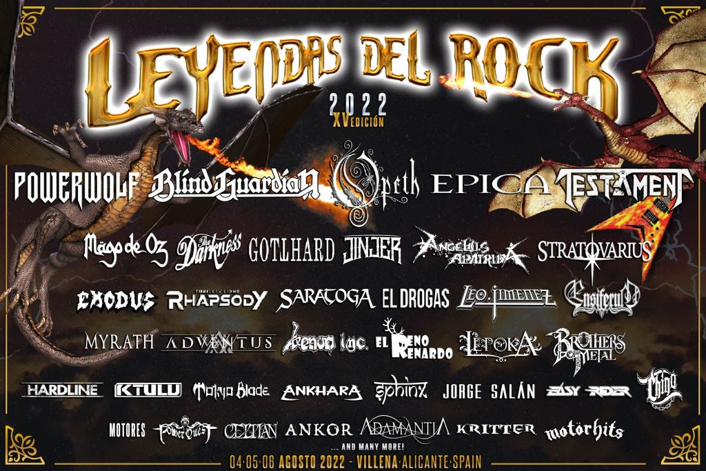 Cartel festival leyendas del rock 2022 - rock and blog