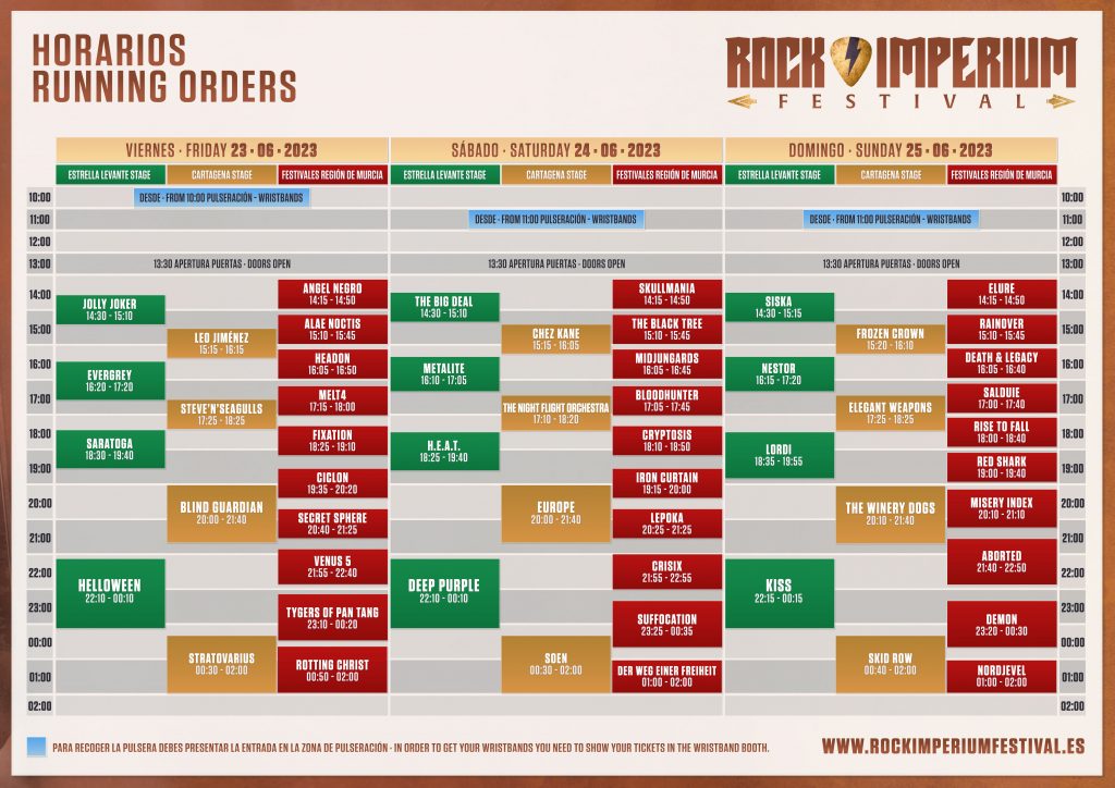 Horario rockimperiumfestival 2023 - rock and blog
