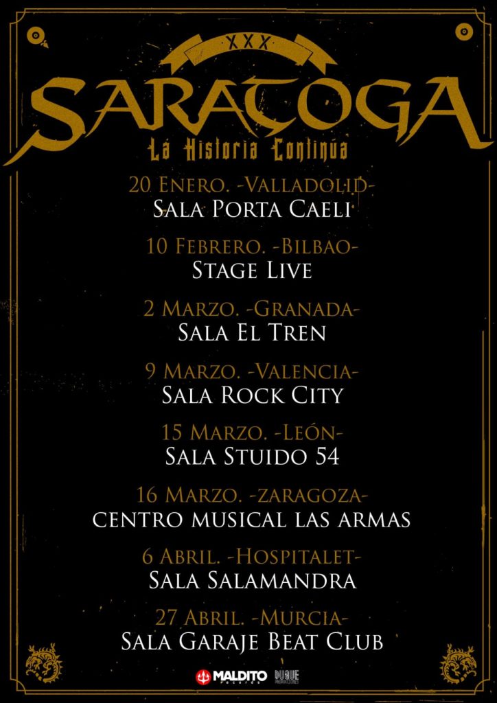 Saratoga primeras fechas 2024 - rock and blog