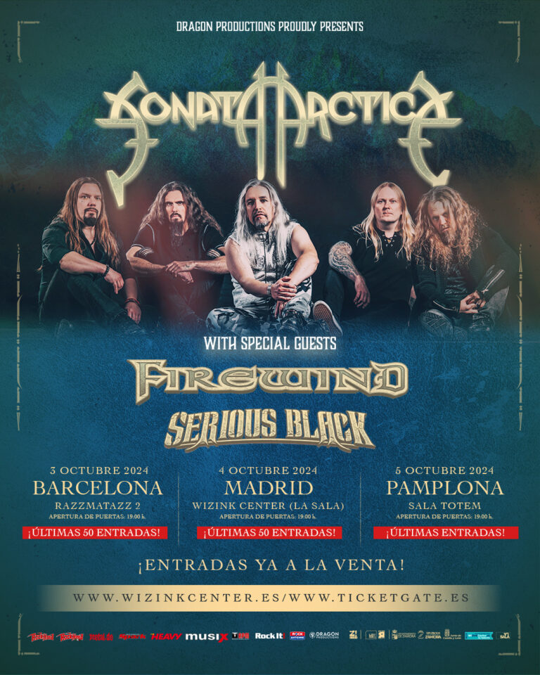 Detalles de los próximos conciertos de SONATA ARCTICA + FIREWIND + SERIOUS BLACK