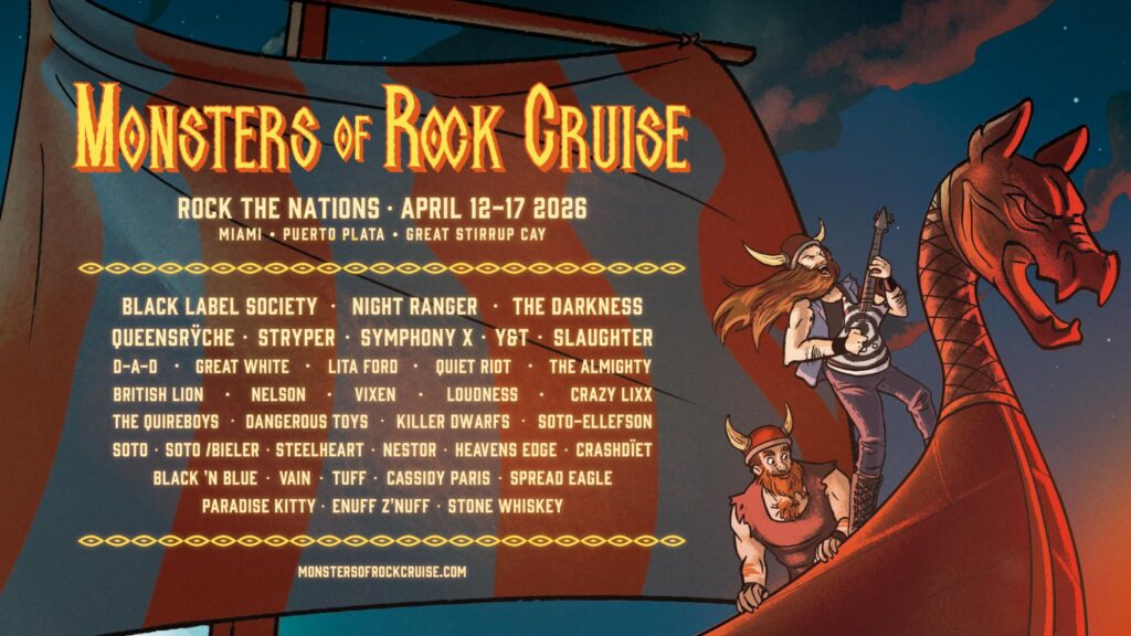 El Monsters Of Rock Cruise 2026 nos muestra su Line-Up