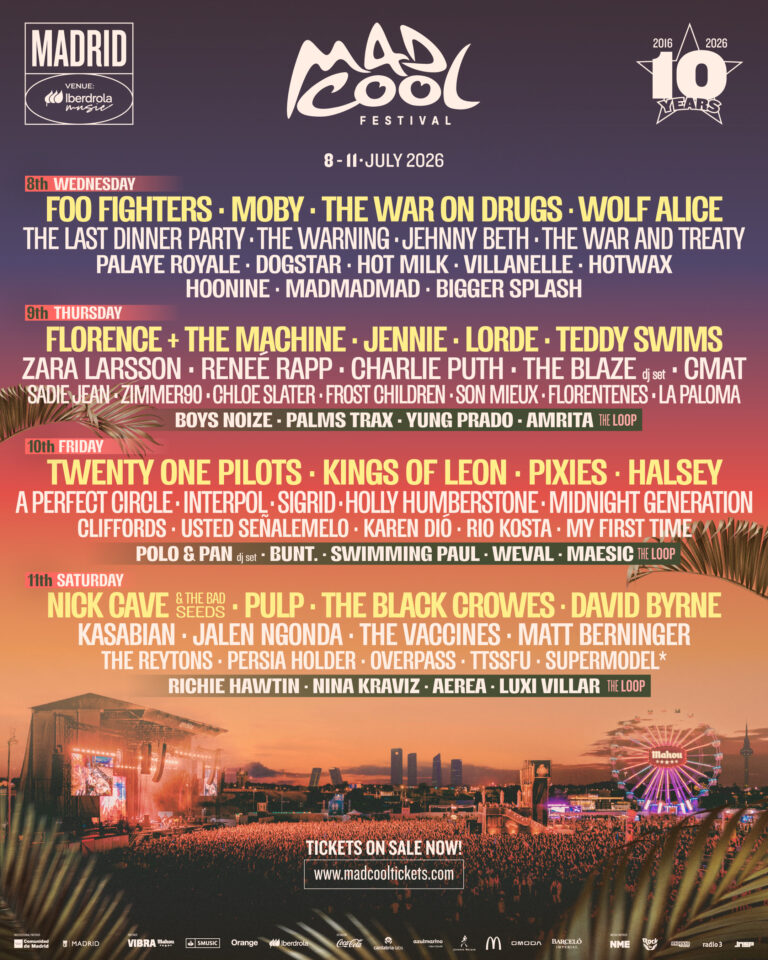 Cartel del MAD COOL 2026: Foo Fighters, The Black Crowes y mucho más