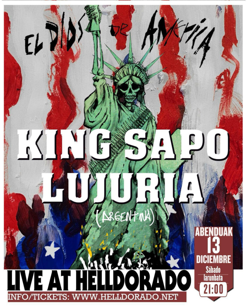 Concierto de KING SAPO y LUJURIA en Vitoria el sábado 13 de diciembre