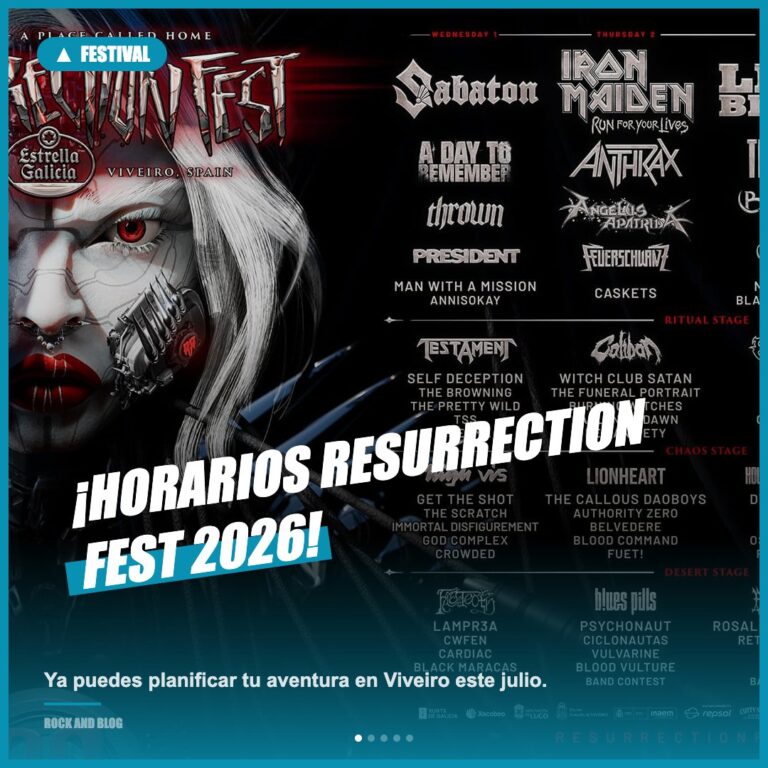 Resurrection Fest 2026: ¡Horarios oficiales para el festival de metal!