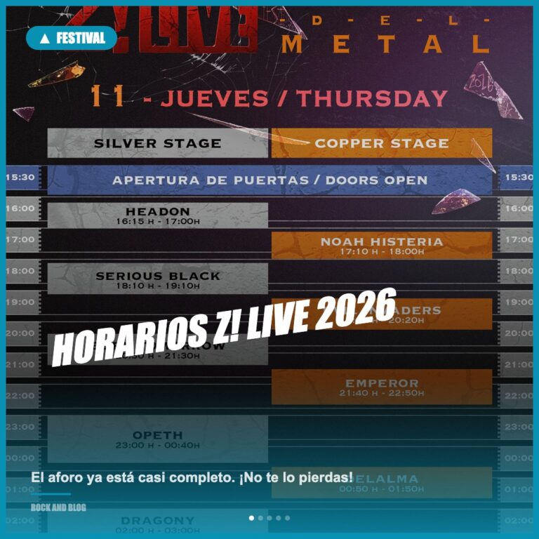 Z! Live Rock Fest 2026: Horarios y últimas plazas disponibles