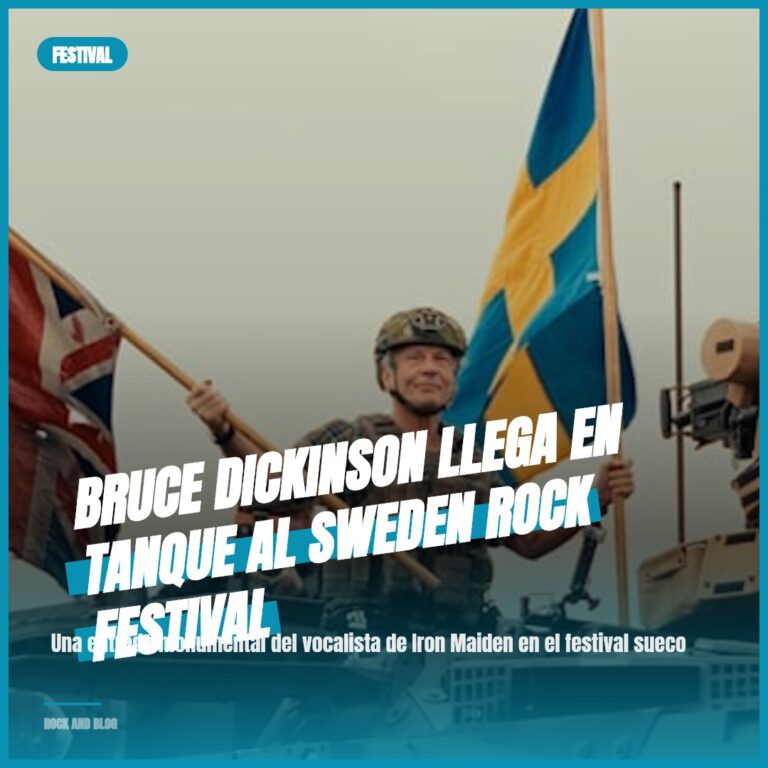 Bruce Dickinson llega en tanque al Sweden Rock Festival