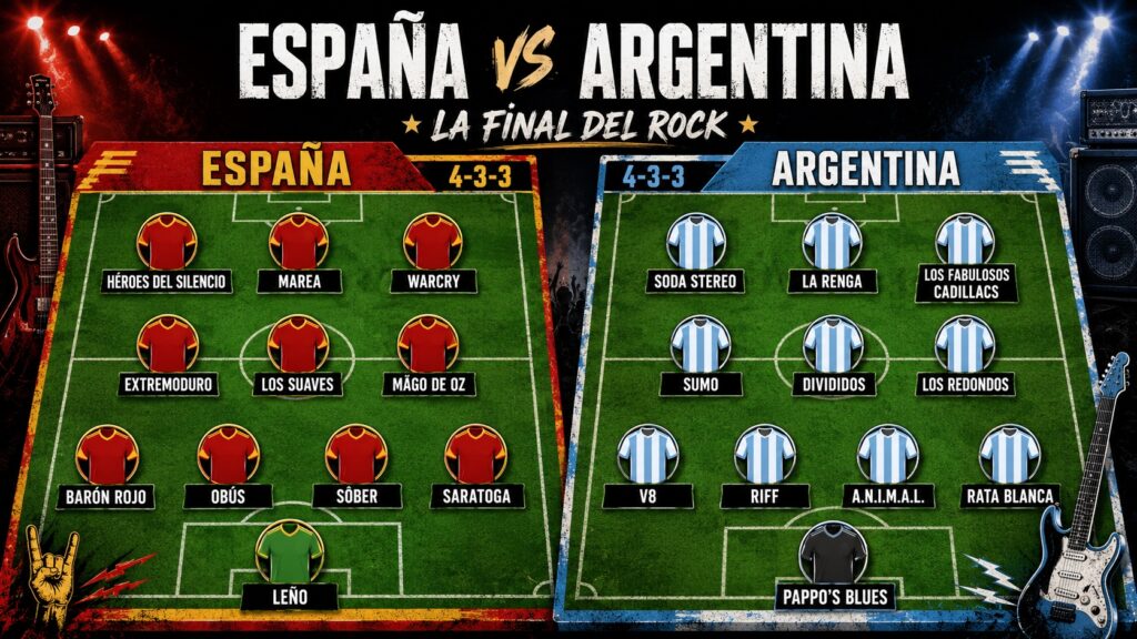 España vs Argentina: alineaciones de la final del rock