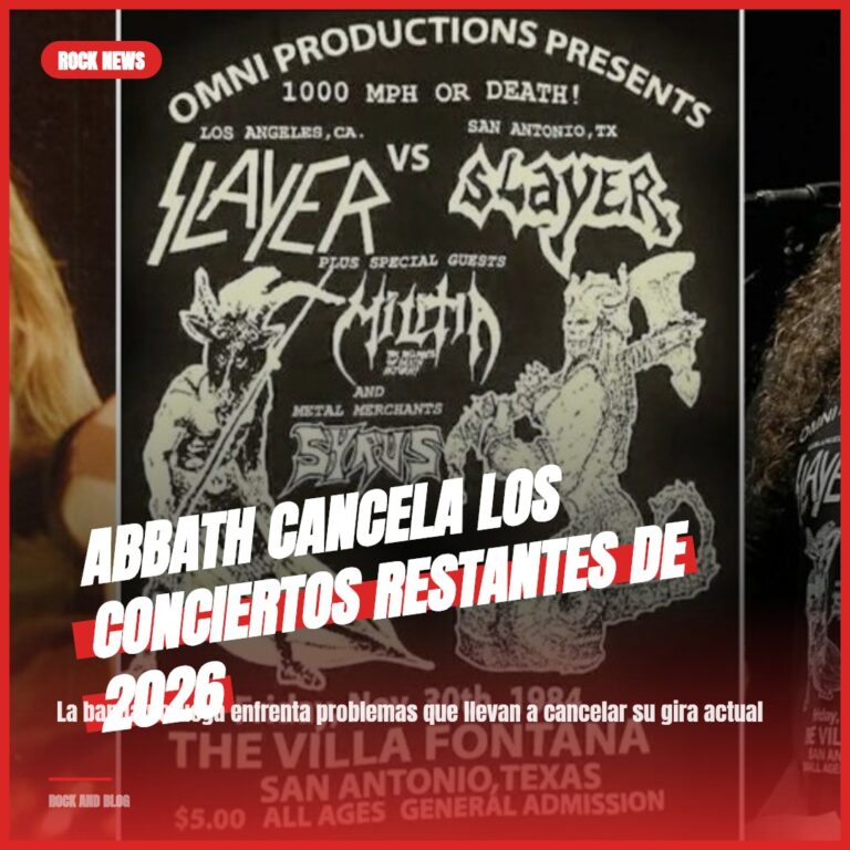 Abbath cancela los conciertos restantes de 2026