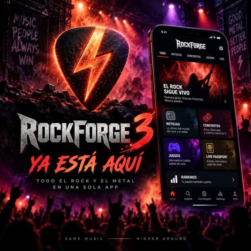 Aplicacion de rock y metal rockforge 3