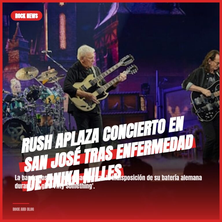 RUSH aplaza concierto en San José tras enfermedad de Anika Nilles