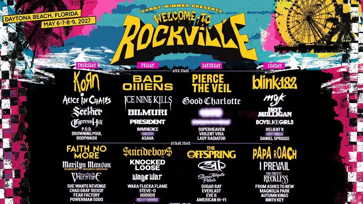 Korn y Blink-182 encabezan el Welcome to Rockville 2027